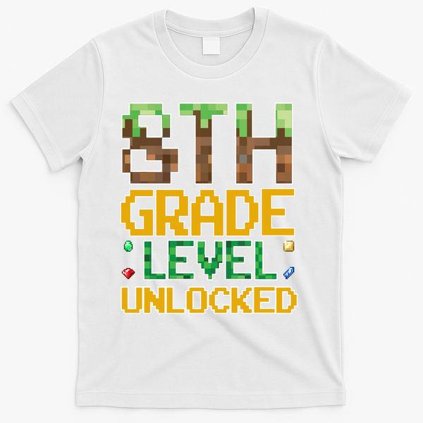 Back To School 8th Grade Gamer T-Shirt - White
