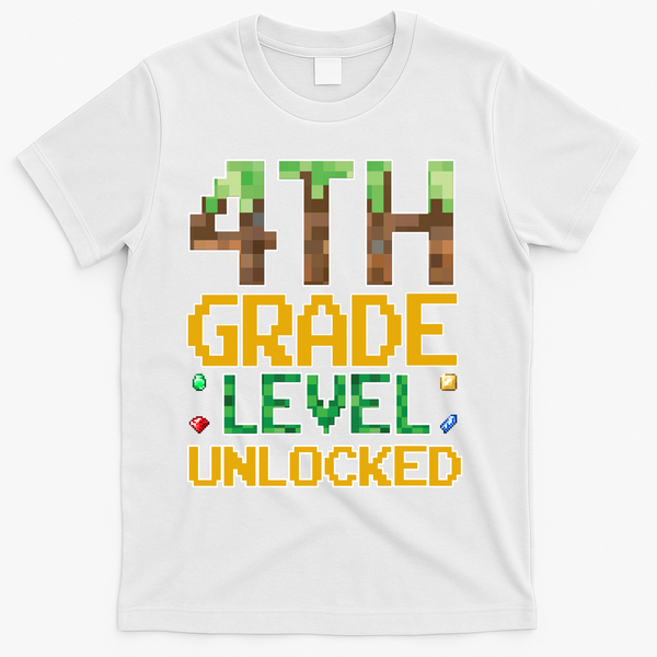 Back To School 4th Grade Gamer T-Shirt - White