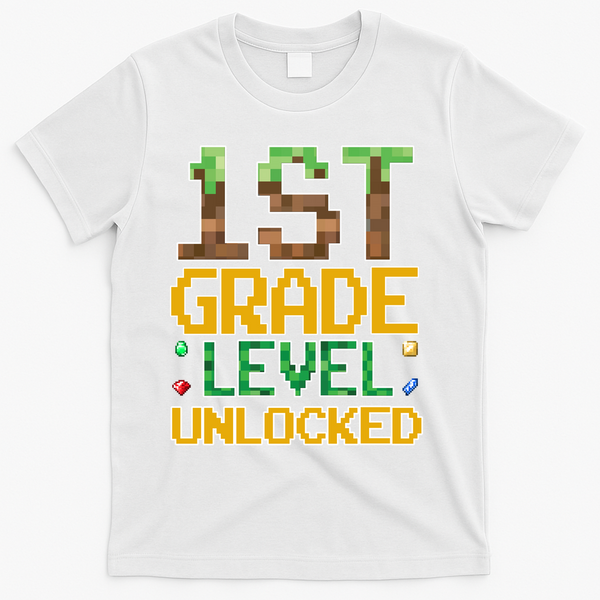 Back To School 1st Grade Gamer First Day T-Shirt - White