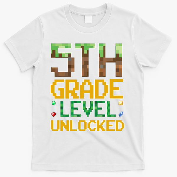 Back To School 5th Grade Gamer Fifth Grader T-Shirt - White