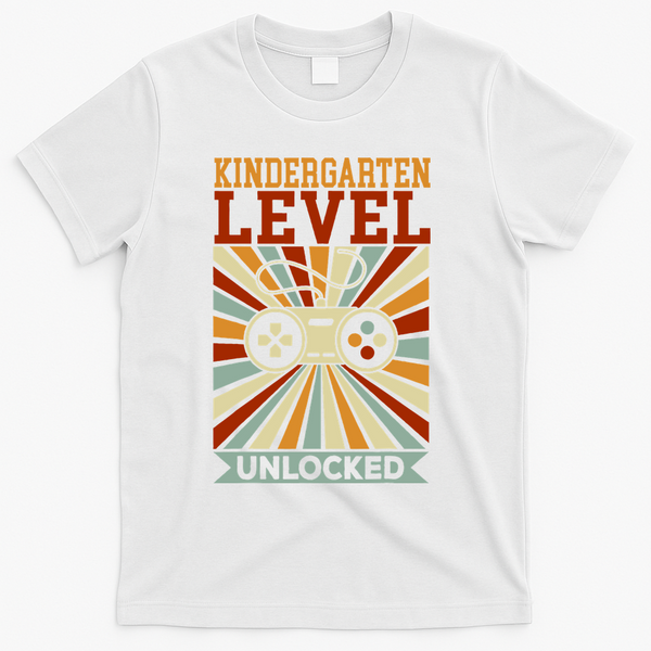 Back To School Kindergarten Level Unlocked T-Shirt - White