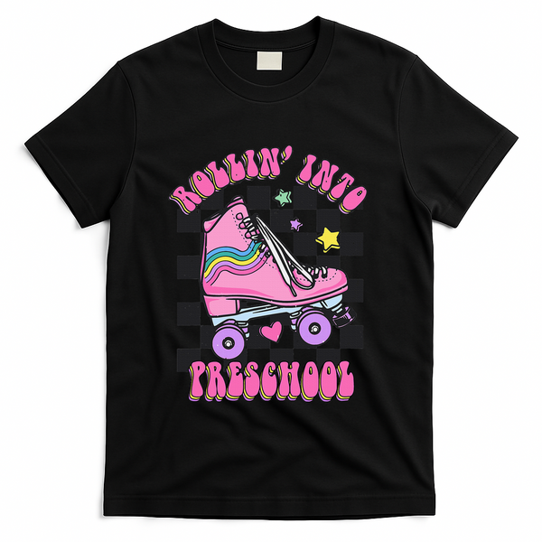Back To School Skating Rollin Into Preschool T-Shirt - Black