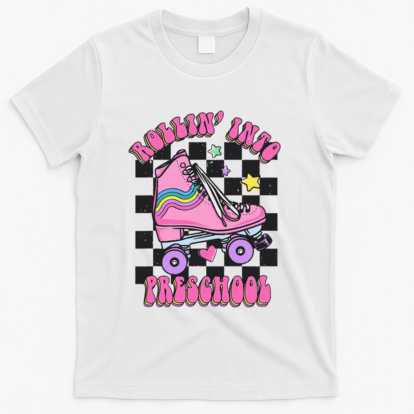 Back To School Skating Rollin Into Preschool T-Shirt - White