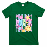 Back To School Colorful Pre K Checkered Teacher  T-Shirt - Irish Green