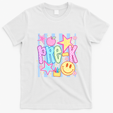 Back To School Colorful Pre K Checkered Teacher  T-Shirt - White