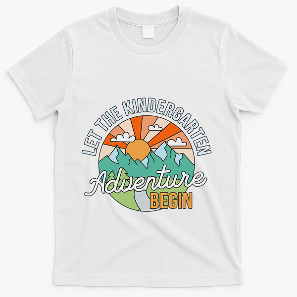 Back To School Let The Kindergarten Adventure Begin T-Shirt - White
