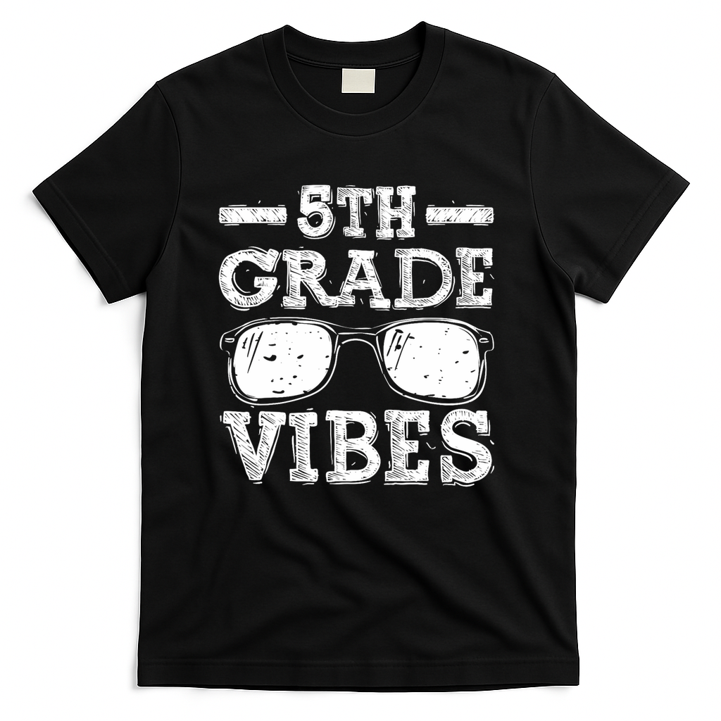Back To School 5th Grade Vibes, First Day Teacher Children T-Shirt - Black