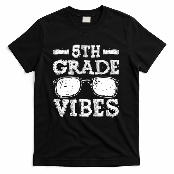 Back To School 5th Grade Vibes, First Day Teacher Children T-Shirt - Black