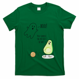 Boo You Scared The Pit Out Of Me Funny Ghost Avocado Gift T-Shirt - Green