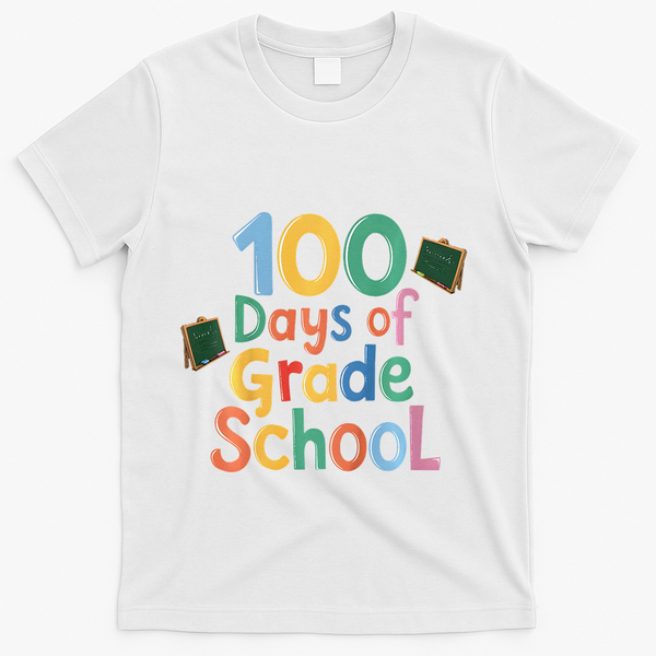 Celebrate 100 Days Of Grade School Funny T-Shirt - White
