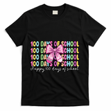 Cute 100 Days Of School Coquette Bow Pencil T-Shirt - Black