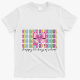 Cute 100 Days Of School Coquette Bow Pencil T-Shirt - White