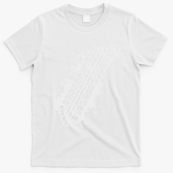 Car Automobile Tire Track Funny Halloween Costume Outfit T-Shirt - White