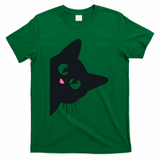 Cute Black Cat Halloween Costume Kitten Adult T-Shirt - Green