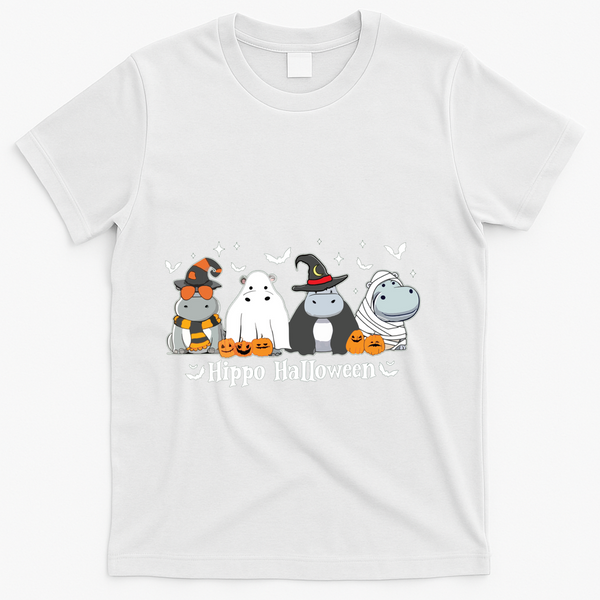 Cute Baby Hippo Moo Deng Fall T-Shirt - White