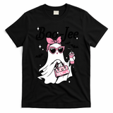 Cute Boo Jee Ghost Halloween Bandana Ghost Coffee T-Shirt - Black