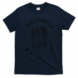 Cool Bourbon Whiskey Lover Fan Cask Strength & Unfiltered T-Shirt - Navy Blue