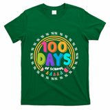 Cute Cool 100 Days Of School Pencil Emblem T-Shirt - Green
