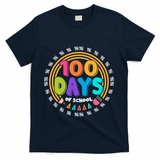 Cute Cool 100 Days Of School Pencil Emblem T-Shirt - Navy