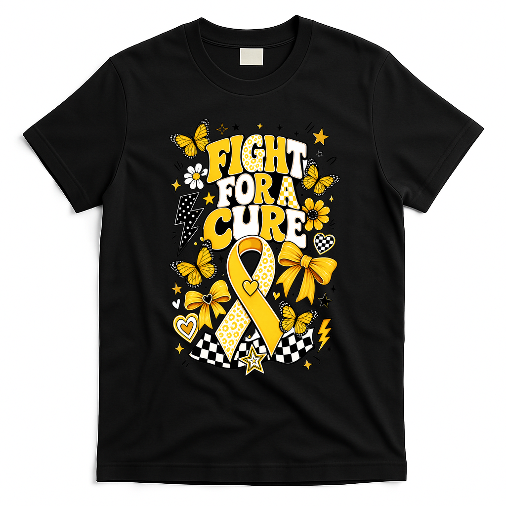 Childhood Cancer Awareness Fight For A Cure T-Shirt - Black