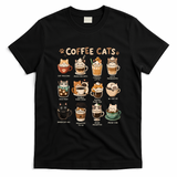 Coffee Cats Cute Cat Inspired Funny T-Shirt - Black