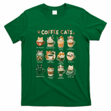 Coffee Cats Cute Cat Inspired Funny T-Shirt - Irish Green