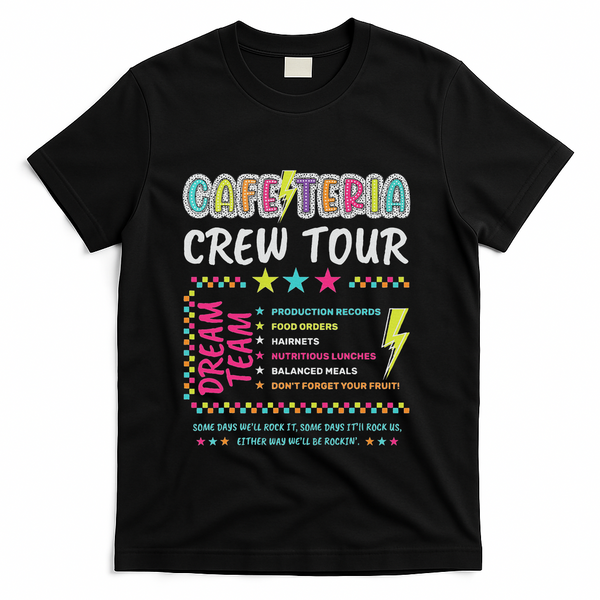 Cafeteria Crew Lunch Lady Dream Team Back To School T-Shirt - Black