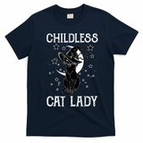 Childless Cat Lady Halloween Cat T-Shirt - Navy Blue