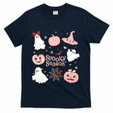 Cute Coquette Spooky Season T-Shirt - Navy