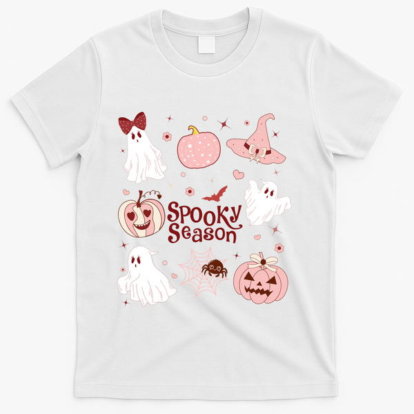Cute Coquette Spooky Season T-Shirt - White