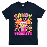 Candy Costume Women Candy Crew Funny Candy Security T-Shirt - Navy