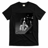 Cool Dog with Sunglasses and Iced Coffee Vibes T-Shirt - Black