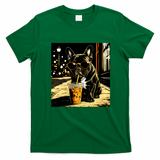 Cool French Bulldog Iced Coffee And Sunglasses T-Shirt - Irish Green