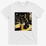 Cool French Bulldog Iced Coffee And Sunglasses T-Shirt - White