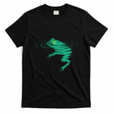 Cosmic Frog In Water Ripples Nature Wildlife T-Shirt - Black