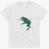 Cosmic Frog In Water Ripples Nature Wildlife T-Shirt - White