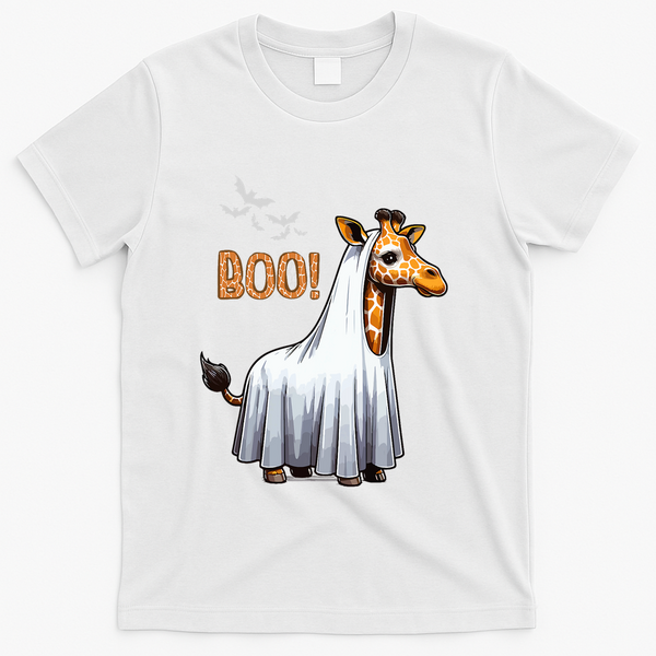 Cute Giraffe Boo Halloween Costume Zoo Lover T-Shirt - White