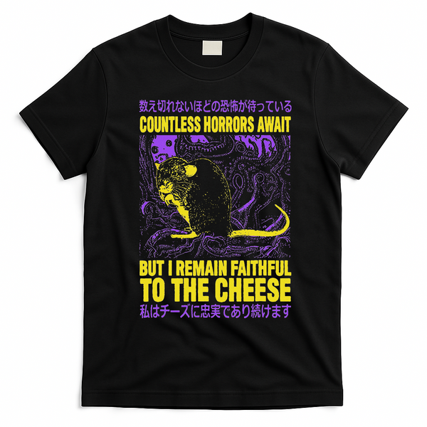 Countless Horrors Await But I Remain Faithful To The Cheese T T-Shirt - Black