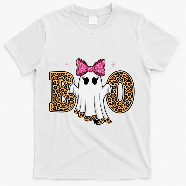 Cute Halloween Boo Ghost Vibes Spooky Season T-Shirt - White