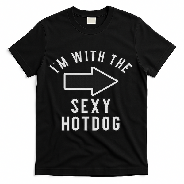 Couples Halloween Costume S I'm With The Sexy Hot Dog T-Shirt - Black