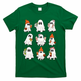 Cute Halloween Ghost Vibes Spooky Autumn Gift T-Shirt - Green