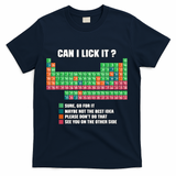 Can I Lick It Periodic Table Boy Girl Teacher Student  T-Shirt - Navy