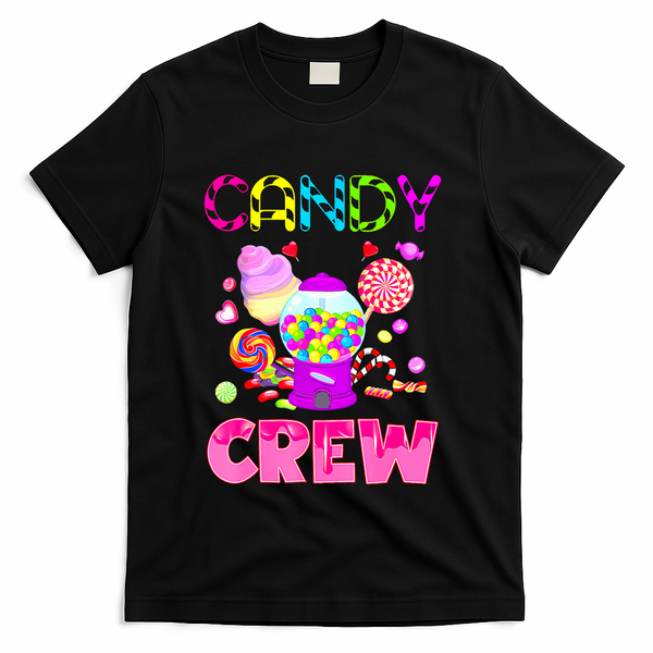 Candy Land Costume Women Candy Crew Sweetie Candy Squad T-Shirt - Black
