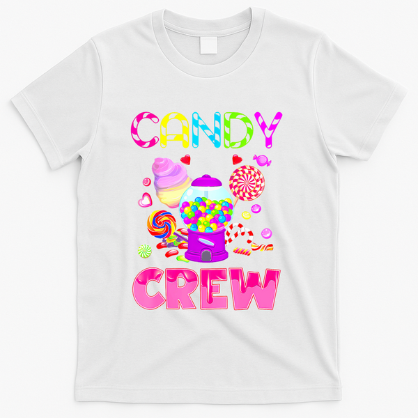 Candy Land Costume Women Candy Crew Sweetie Candy Squad T-Shirt - White