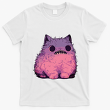 Cat Monster Graphic Kawaii Pastel Goth Anime Aesthetic Goth T-Shirt - White