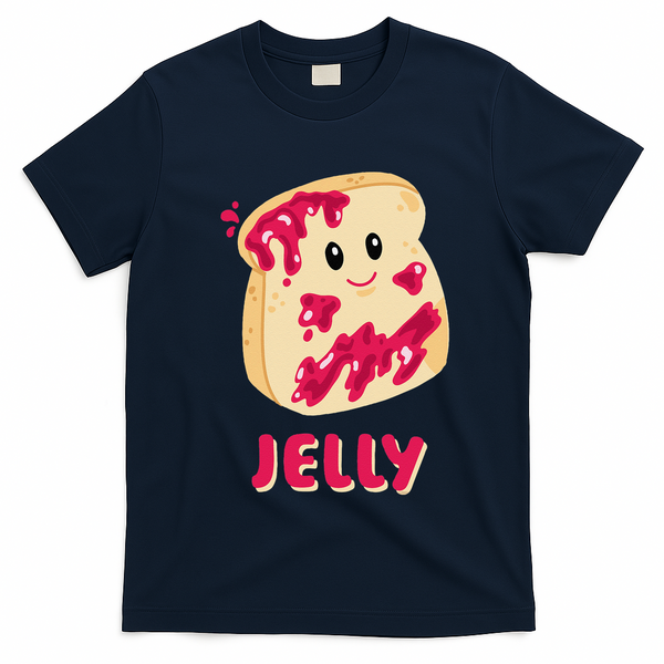 Couple Matching Jelly & Peanut Butter Halloween T-Shirt - Navy Blue