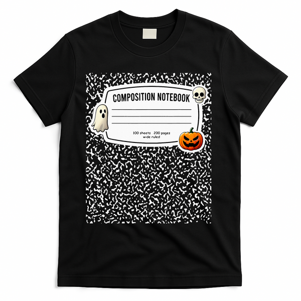 Composition Notebook Costume Adult Halloween For Teachers T-Shirt - Black