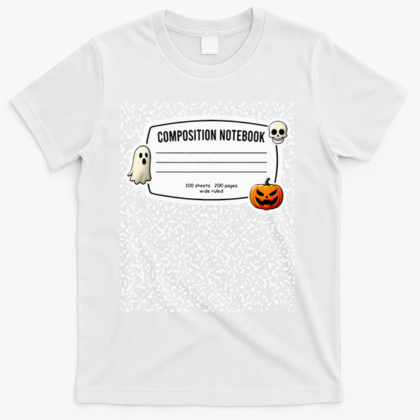 Composition Notebook Costume Adult Halloween For Teachers T-Shirt - White