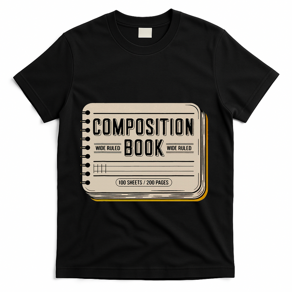 Composition Notebook Costume T-Shirt - Black