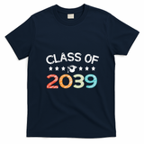 Class Of 2039 Grow With Me First Day School T-Shirt - Navy Blue